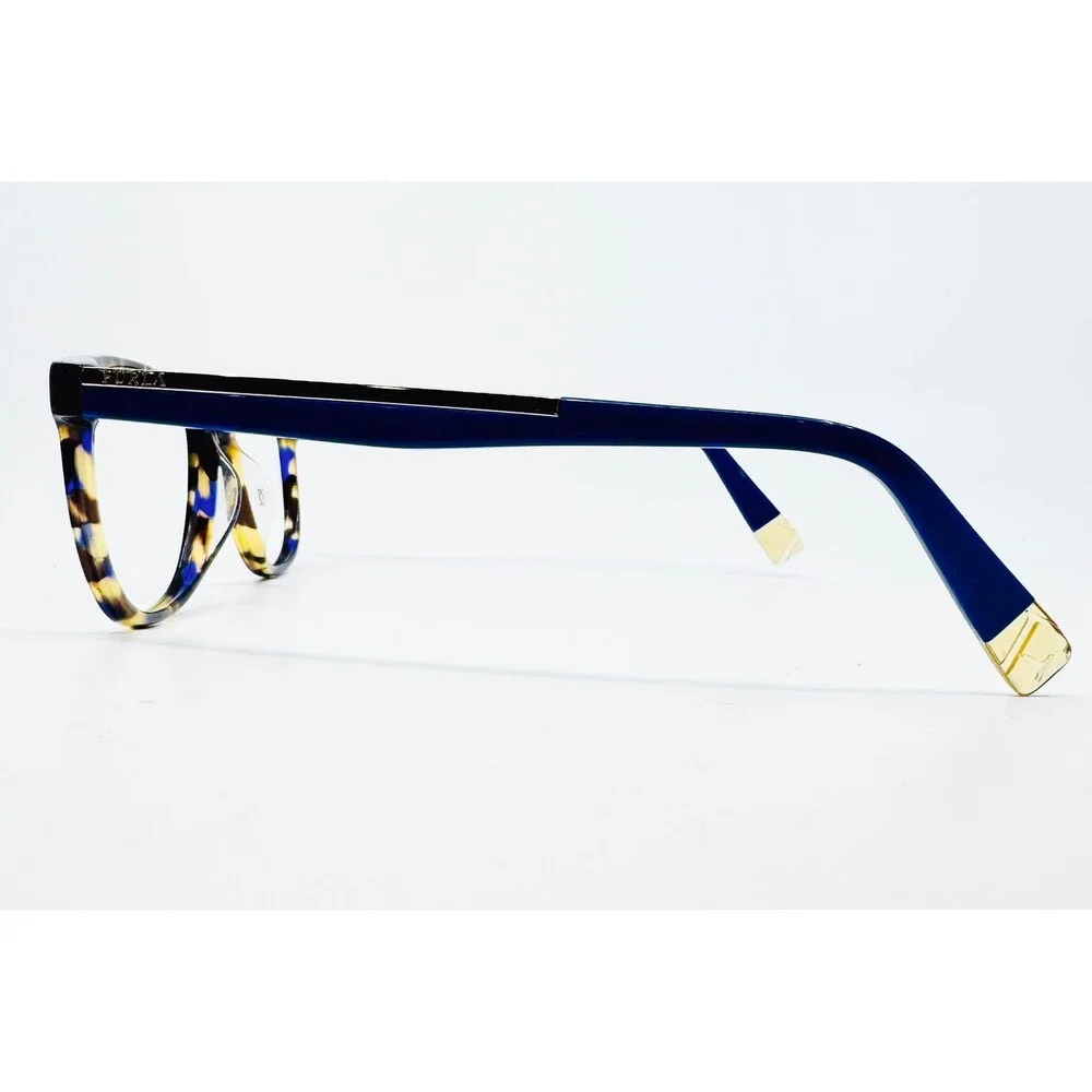 Furla Eyeglasses Womens Blue Tortoise VFU169K 0744 Cat Eye 52-16-140